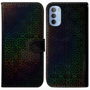 For Motorola Moto G51 Colorful Magnetic Buckle Leather Phone Case(Black) (OEM)