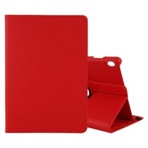 For Lenovo M10 Litchi Texture Horizontal Flip 360 Degrees Rotation Leather Case with Holder(Red) (OEM)