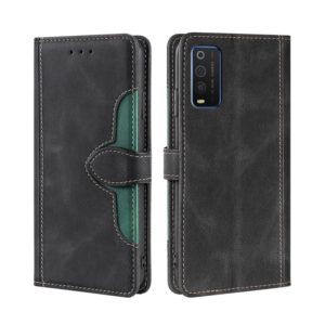 For TCL 205 Stitching Skin Feel Magnetic Buckle Horizontal Flip PU Leather Case(Black) (OEM)