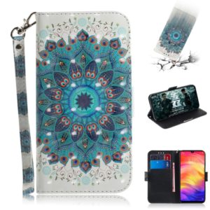 3D Coloured Drawing Horizontal Flip Leather Case with Holder & Card Slots & Wallet For Huawei P30(Peacock Wreath) (OEM)