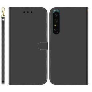 For Sony Xperia 1 IV Imitated Mirror Surface Horizontal Flip Leather Phone Case(Black) (OEM)