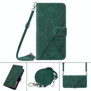 For Sony Xperia L4 Crossbody 3D Embossed Flip Leather Phone Case(Dark Green) (OEM)