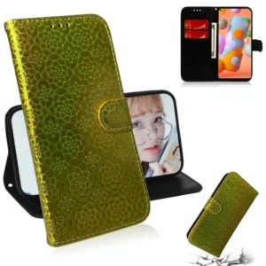 For Galaxy A11 & M11 Solid Color Colorful Magnetic Buckle Horizontal Flip PU Leather Case with Holder & Card Slots & Wallet & Lanyard(Gold) (OEM)