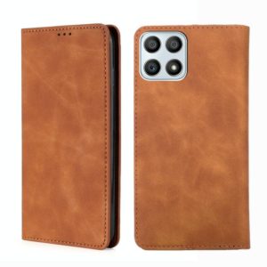 For Honor X30i Skin Feel Magnetic Horizontal Flip Leather Phone Case(Light Brown) (OEM)