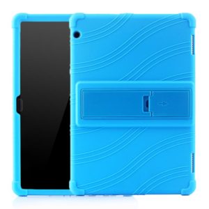 For Huawei MediaPad T5 Tablet PC Silicone Protective Case with Invisible Bracket(Sky Blue) (OEM)