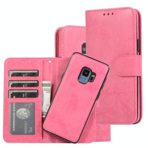 For Samsung Galaxy S9 Retro 2 in 1 Detachable Magnetic Horizontal Flip TPU + PU Leather Case with Holder & Card Slots & Photo Frame & Wallet(Pink) (OEM)