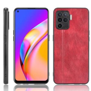 For OPPO A94 4G/F19 Pro 4G/Reno 5F Shockproof Sewing Cow Pattern Skin PC + PU + TPU Case(Red) (OEM)