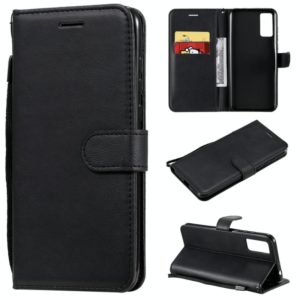 For Huawei Honor Play 4T Pro Solid Color Horizontal Flip Protective Leather Case with Holder & Card Slots & Wallet & Lanyard(Black) (OEM)