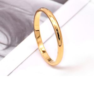 Female Stainless Steel Titanium Steel Ring, Ring Size:6(Gold) (OEM)