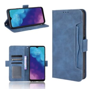 For ZTE Blade V30 Vita / V2022 Skin Feel Calf Pattern Horizontal Flip Leather Case with Holder & Card Slots & Photo Frame(Blue) (OEM)