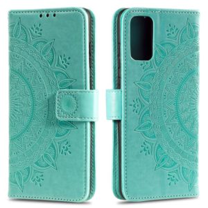 For Huawei Honor 10X Lite Totem Flower Embossed Horizontal Flip TPU + PU Leather Case with Holder & Card Slots & Wallet(Green) (OEM)
