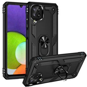 For Samsung Galaxy A22 4G Shockproof TPU + PC Protective Case with 360 Degree Rotating Holder(Black) (OEM)