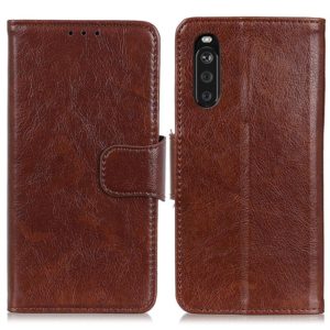 For Sony Xperia 10 III Nappa Texture Horizontal Flip Leather Case with Holder & Card Slots & Wallet(Brown) (OEM)