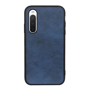 For Sony Xperia 10 IV Two-color Cowhide Texture PU Shockproof Phone Case(Blue) (OEM)