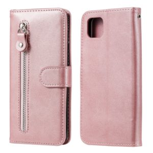 For Huawei Y5p Fashion Calf Texture Zipper Horizontal Flip Leather Case with Stand & Card Slots & Wallet Function(Rose Gold) (OEM)