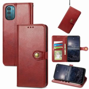 For Nokia G21 Retro Solid Color Buckle Leather Phone Case(Red) (OEM)