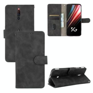 For ZTE Nubia Red Magic 5G Solid Color Skin Feel Magnetic Buckle Horizontal Flip Calf Texture PU Leather Case with Holder & Card Slots & Wallet(Black) (OEM)