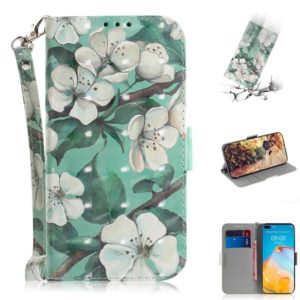 For Huawei P40 3D Painting Horizontal Flip Leather Case with Holder & Card Slot & Wallet & Lanyard(Watercolor flowers) (OEM)