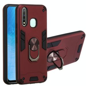 For vivo Y19 / Y5s / U3 / U20 2 in 1 Armour Series PC + TPU Protective Case with Ring Holder(Wine Red) (OEM)