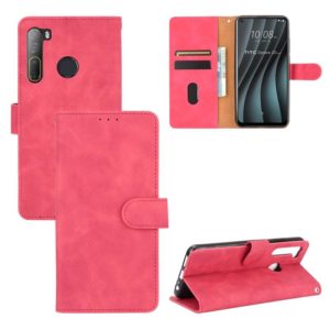 For HTC Desire 20 Pro Solid Color Skin Feel Magnetic Buckle Horizontal Flip Calf Texture PU Leather Case with Holder & Card Slots & Wallet(Rose Red) (OEM)