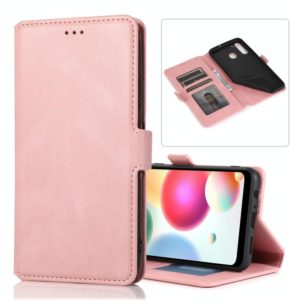For Samsung Galaxy A21 Retro Magnetic Closing Clasp Horizontal Flip Leather Case with Holder & Card Slots & Photo Frame & Wallet(Rose Gold) (OEM)