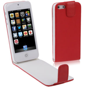 Vertical Flip Soft Leather Case for iPhone 5 & 5s & SE & SE(Red) (OEM)