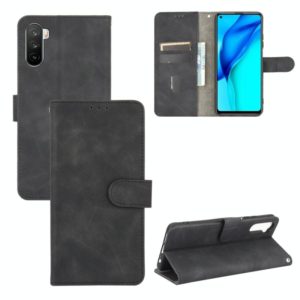For Huawei Maimang 9 / Mate 40 Lite Solid Color Skin Feel Magnetic Buckle Horizontal Flip Calf Texture PU Leather Case with Holder & Card Slots & Wallet(Black) (OEM)