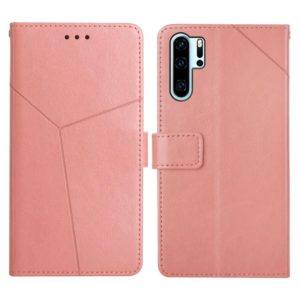 For Huawei P30 Pro Y Stitching Horizontal Flip Leather Phone Case with Holder & Card Slots & Wallet & Photo Frame(Rose Gold) (OEM)