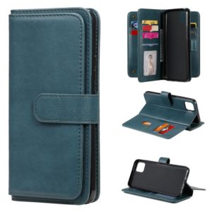 For OPPO Realme C11 Multifunctional Magnetic Copper Buckle Horizontal Flip Solid Color Leather Case with 10 Card Slots & Wallet & Holder & Photo Frame(Dark Green) (OEM)