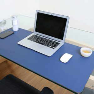 Multifunction Business Double Sided PU Leather Mouse Pad Keyboard Pad Table Mat Computer Desk Mat, Size: 90 x 45cm(Blue + Yellow) (OEM)