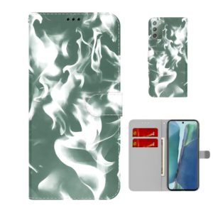 For Samsung Galaxy Note20 Cloud Fog Pattern Horizontal Flip Leather Case with Holder & Card Slot & Wallet(Dark Green) (OEM)