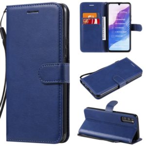 For Huawei Enjoy Z Solid Color Horizontal Flip Protective Leather Case with Holder & Card Slots & Wallet & Photo Frame & Lanyard(Blue) (OEM)