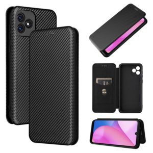 For Blackview Oscal C20 Carbon Fiber Texture Horizontal Flip Leather Phone Case with Card Slot(Black) (OEM)