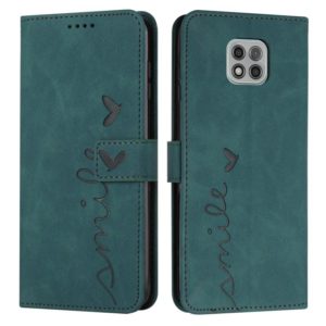 For Motorola Moto G Power 2021 Skin Feel Heart Pattern Leather Phone Case(Green) (OEM)