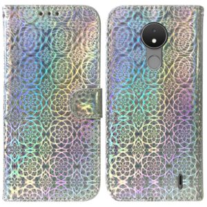 For Nokia C21 Colorful Magnetic Buckle Leather Phone Case(Silver) (OEM)