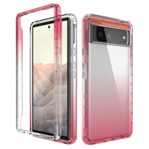 For Google Pixel 6 High Transparency Two-color Gradient PC + TPU Phone Protective Case(Red) (OEM)