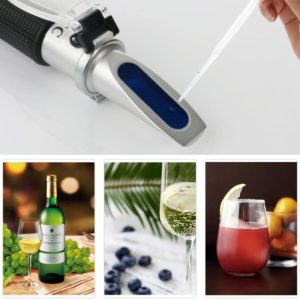 RZ136 Refractometer Fruit Wine Meter Sugar Portable Auto Brix 0~32% Alcohol 0~26% Fruit Juice Wine Sugar Meter Refractometer (OEM)