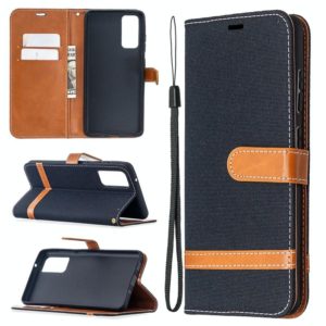 For Samsung Galaxy S20 FE 5G / S20 Lite Color Matching Denim Texture Horizontal Flip Leather Case with Holder & Card Slots & Wallet & Lanyard(Black) (OEM)