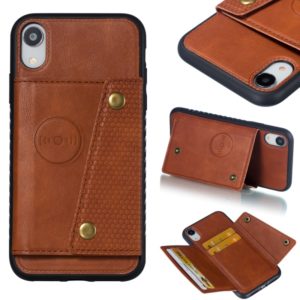 For iPhone XR Leather Protective Case(Brown) (OEM)