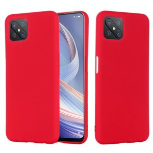 For OPPO A92s / Reno4 Z 5G Pure Color Liquid Silicone Shockproof Full Coverage Case(Red) (OEM)