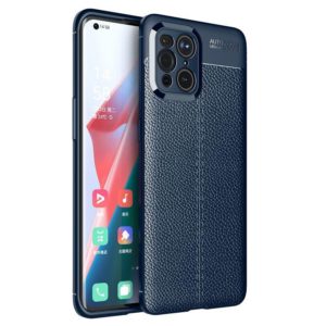 For OPPO Find X3 Litchi Texture TPU Shockproof Case(Blue) (OEM)