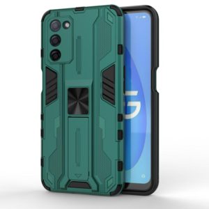 For OPPO A55 5G Supersonic PC + TPU Shock-proof Protective Case with Holder(Green) (OEM)