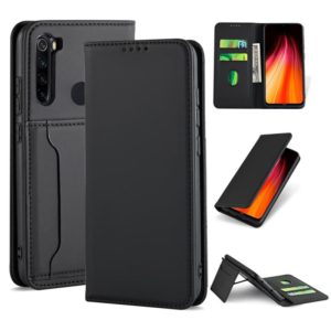 For Xiaomi Redmi Note 8 Strong Magnetism Shockproof Horizontal Flip Liquid Feel Leather Case with Holder & Card Slots & Wallet(Black) (OEM)