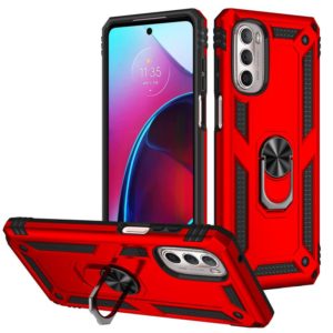 For Motorola Moto G Stylus 2022 Shockproof TPU + PC Phone Case with Holder(Red) (OEM)