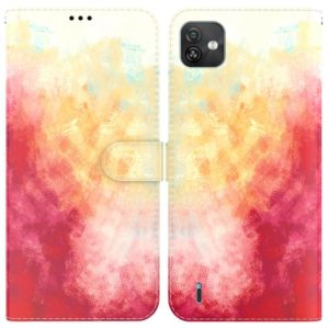 For Wiko Y82 Watercolor Pattern Horizontal Flip Leather Phone Case(Spring Cherry) (OEM)