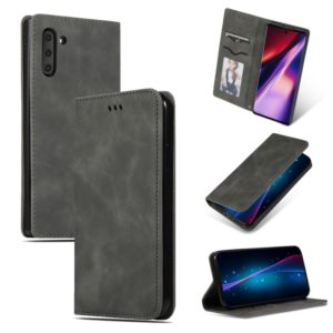 Retro Skin Feel Business Magnetic Horizontal Flip Leather Case for Galaxy Note 10(Dark Gray) (OEM)