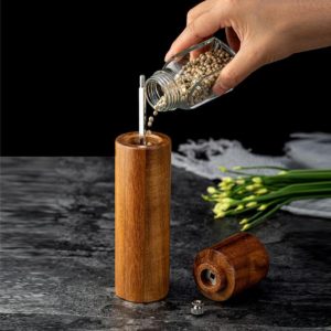 Wooden Pepper Grinder Household Sea Salt Manual Seasoning Bottle Kitchen Tool, Specification: 8 inch (OEM)