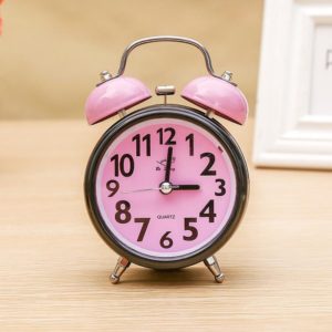A32 Double Bell Alarm Clock Student Bedside Belt Alarm(Pink) (OEM)