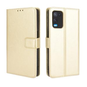 For OPPO A54 4G Retro Crazy Horse Texture Horizontal Flip Leather Case with Holder & Card Slots & Lanyard(Gold) (OEM)