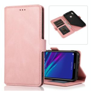 For Huawei Y6 (2019) Retro Magnetic Closing Clasp Horizontal Flip Leather Case with Holder & Card Slots & Photo Frame & Wallet(Rose Gold) (OEM)